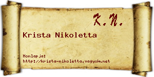 Krista Nikoletta névjegykártya