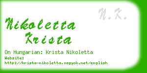 nikoletta krista business card